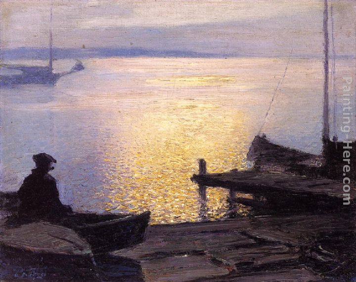 Along the Mystic River painting - Edward Potthast Along the Mystic River art painting